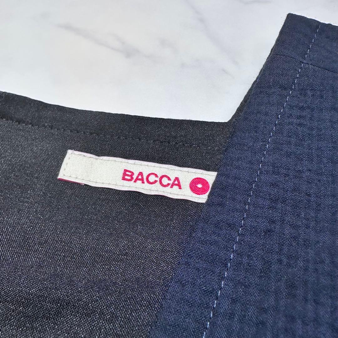 完売品✨BACCA シアサッカーカバードサロペット オールインワン 紺 34
