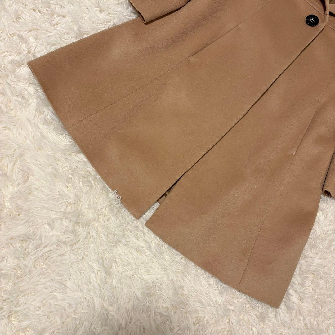 【極美品✨カシミヤ100%】INED バックベルト付 ロングデザインコート 9号