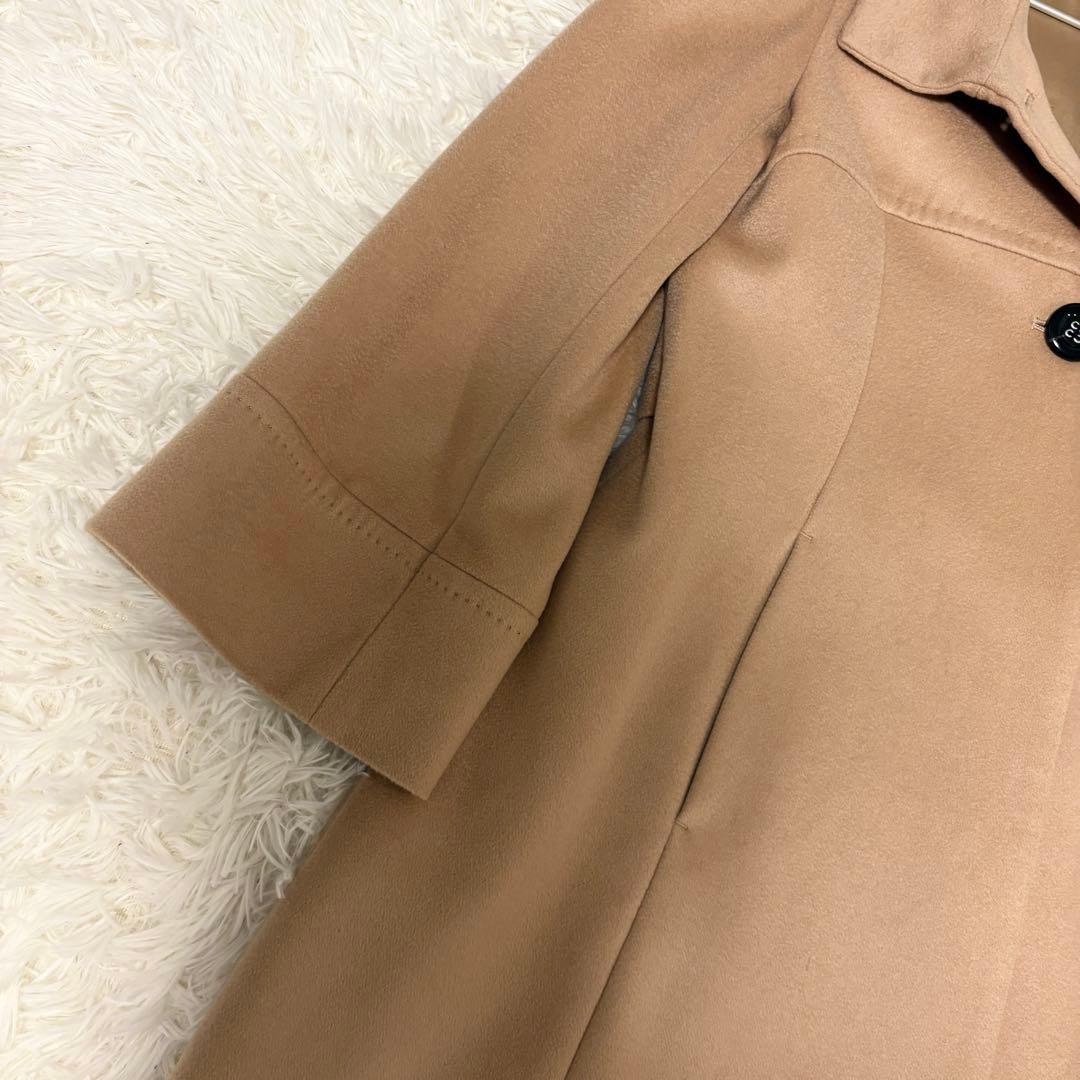 【極美品✨カシミヤ100%】INED バックベルト付 ロングデザインコート 9号