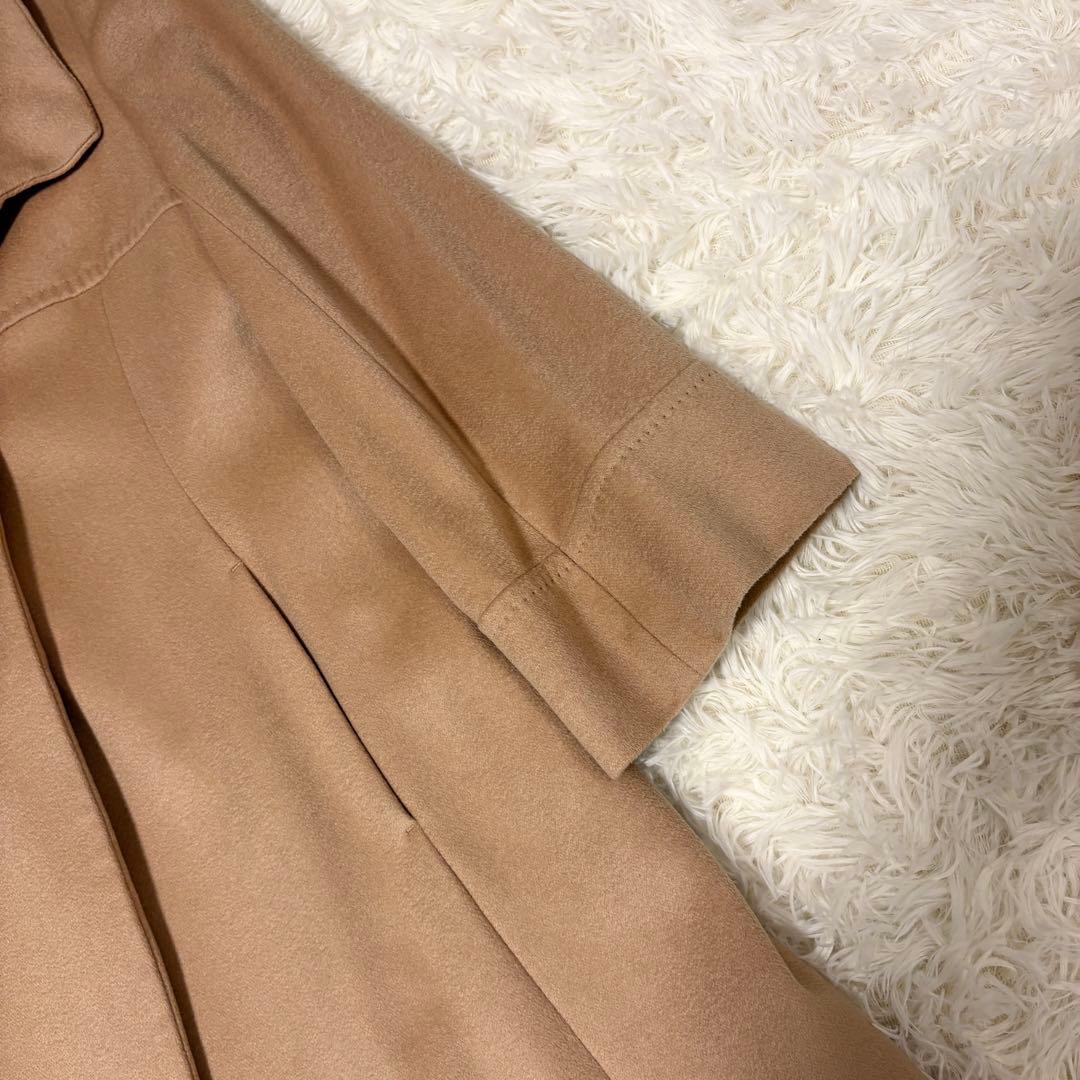 【極美品✨カシミヤ100%】INED バックベルト付 ロングデザインコート 9号