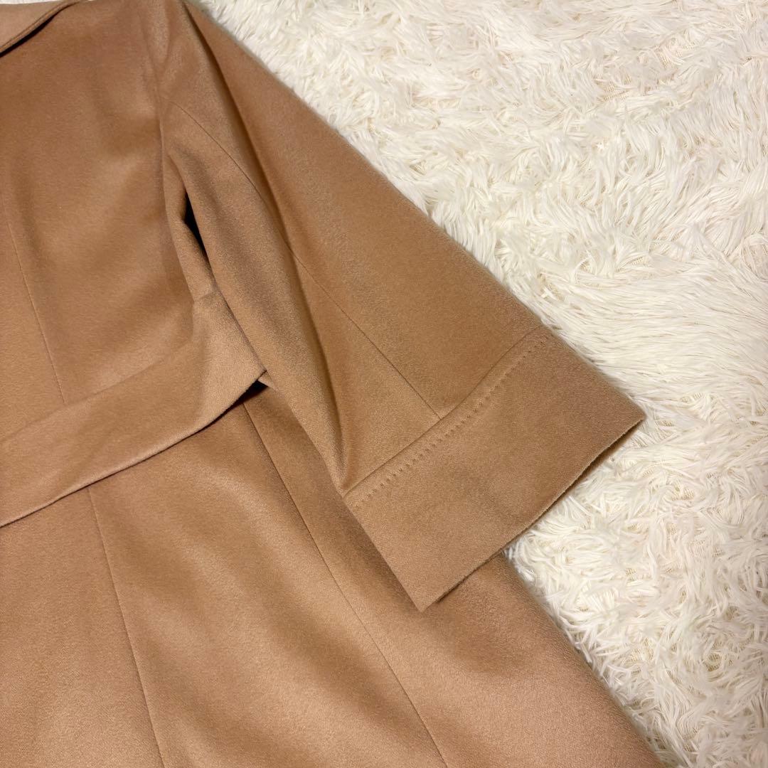 【極美品✨カシミヤ100%】INED バックベルト付 ロングデザインコート 9号