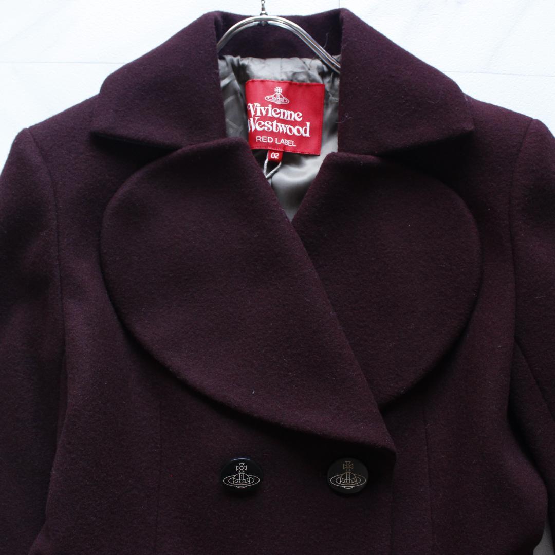 【新品タグ付き】ヴィヴィアンウエストウッド ラブ襟コート M バーガンディ