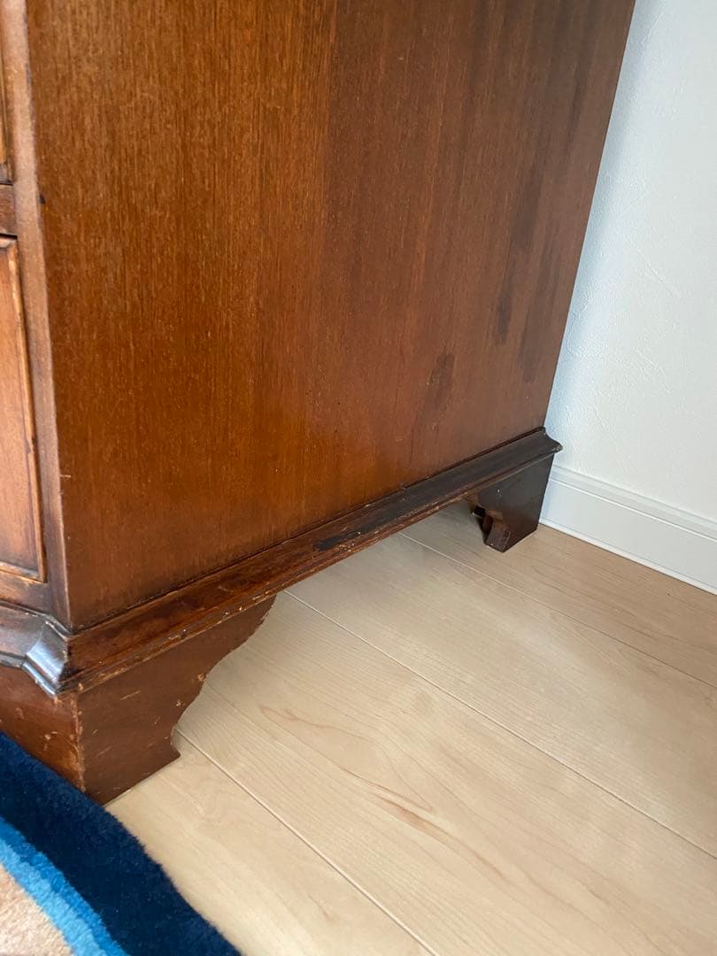 木製ブラウン文机 引き出し付き