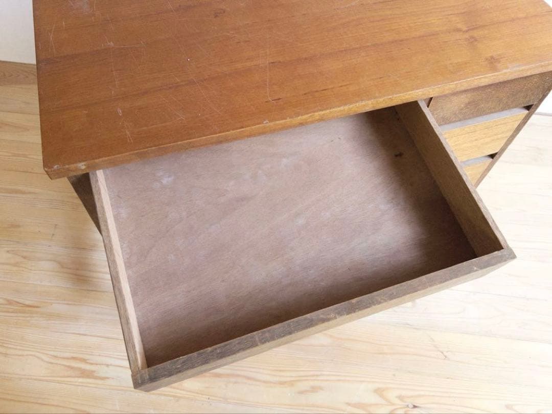 木製デスク　机　作業机　古道具　古家具　ビンテージ　アンティーク　レトロ