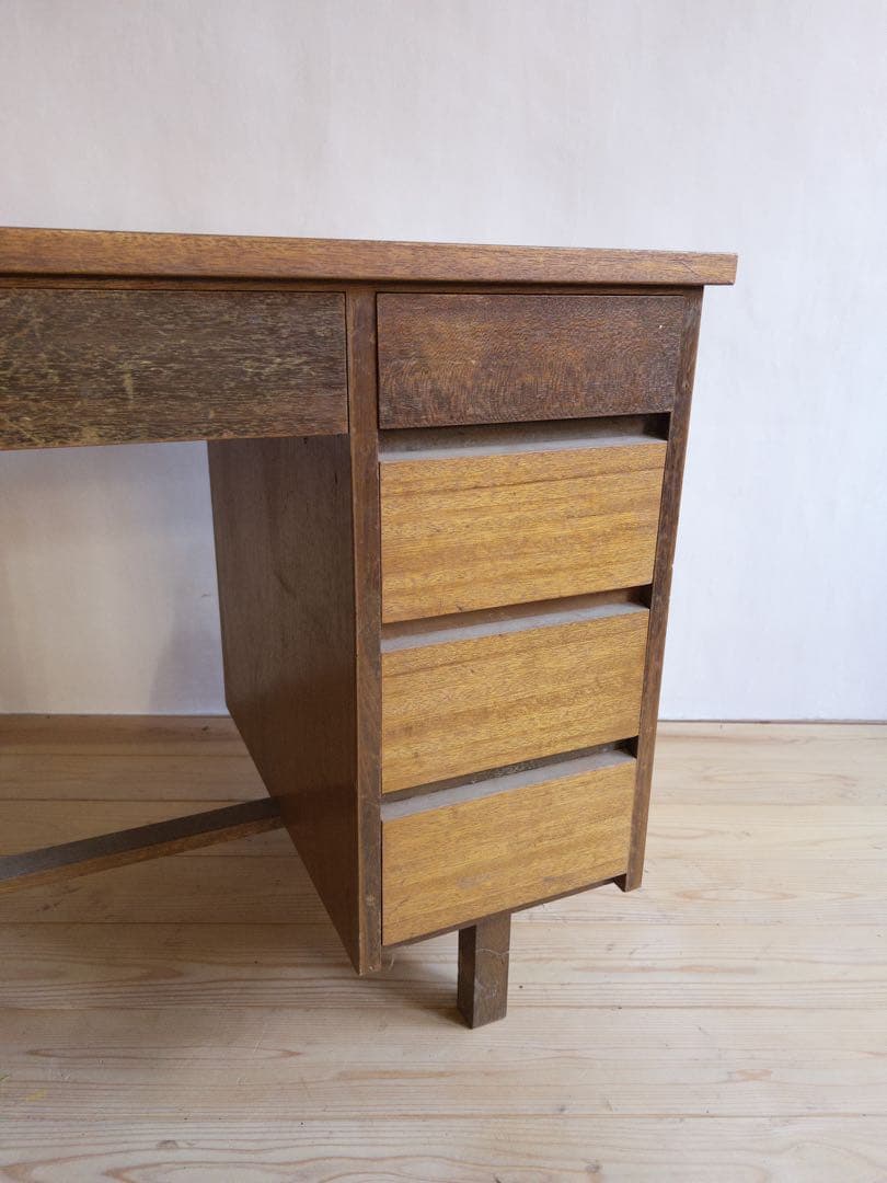 木製デスク　机　作業机　古道具　古家具　ビンテージ　アンティーク　レトロ