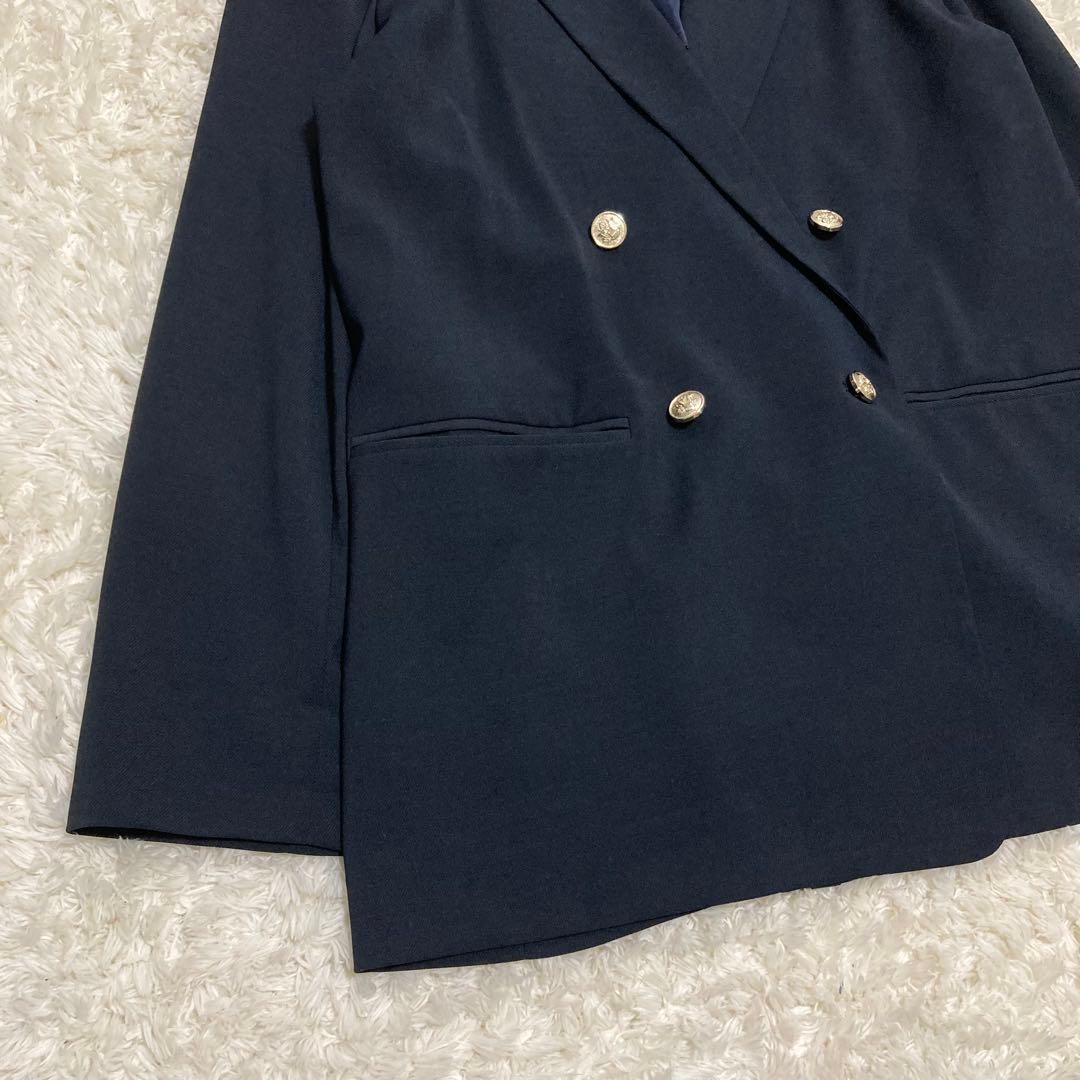 リヴドロワ ストレッチツイルテーラードジャケット ネイビー