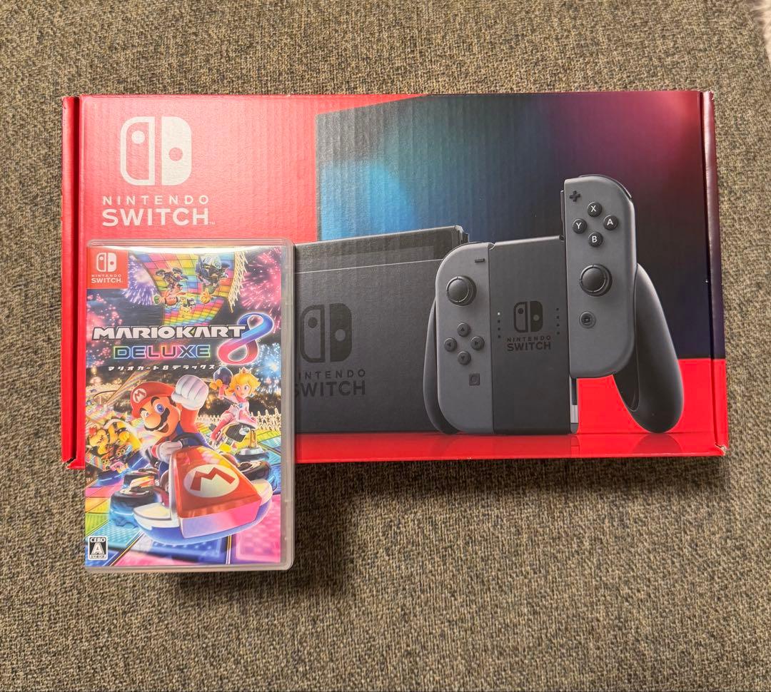 Nintendo Switch 本体 グレー バッテリー強化版　マリオカート付