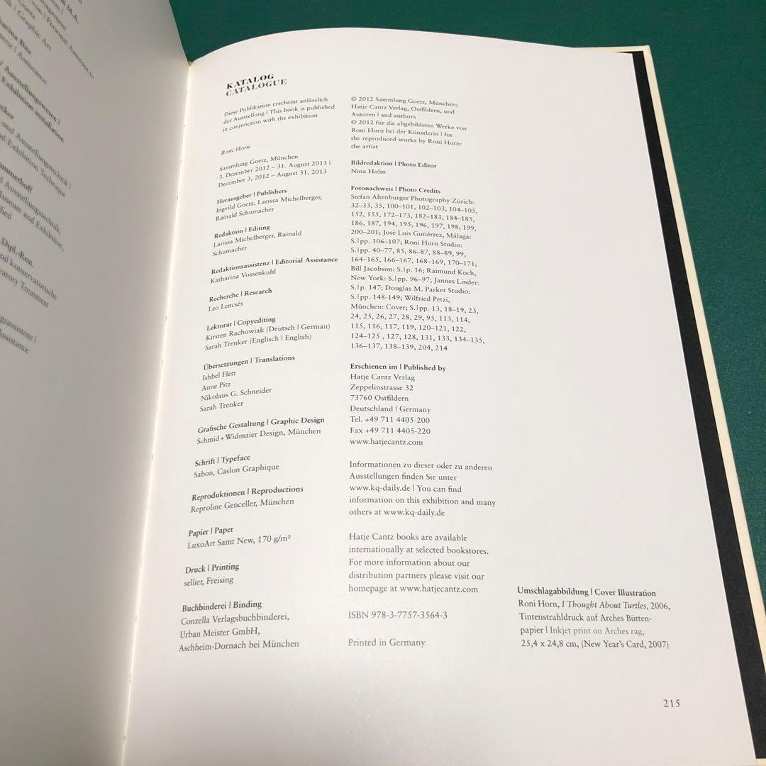 Roni Horn ロニ・ホーン 作品集