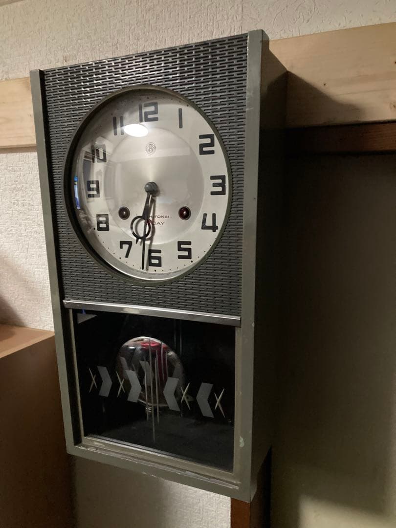 希少 アンティーク愛知時計電機21日巻 柱時計 chingchang