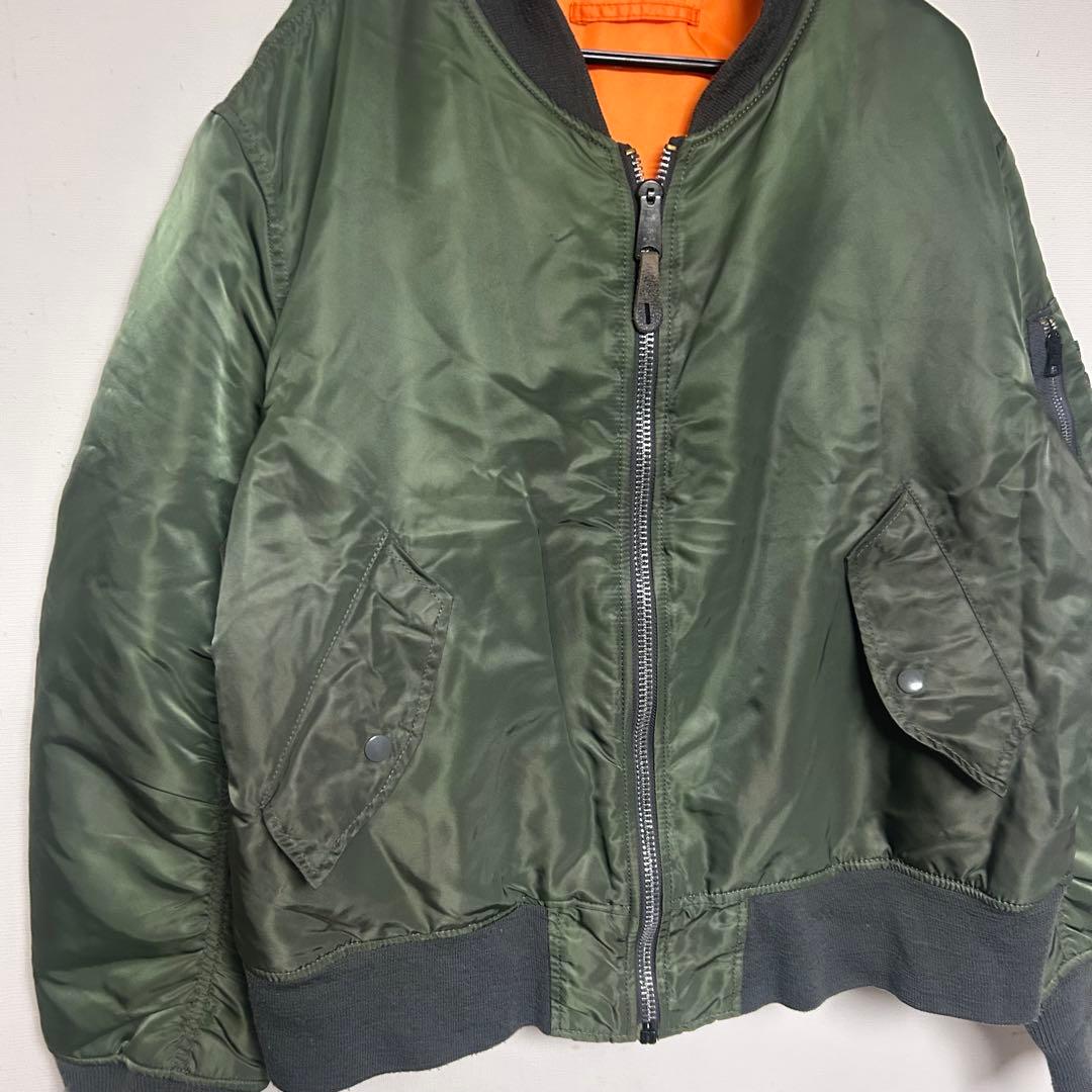 00s ALPHA INDUSTRIES アルファ　MA-1 オリーブ 肉厚