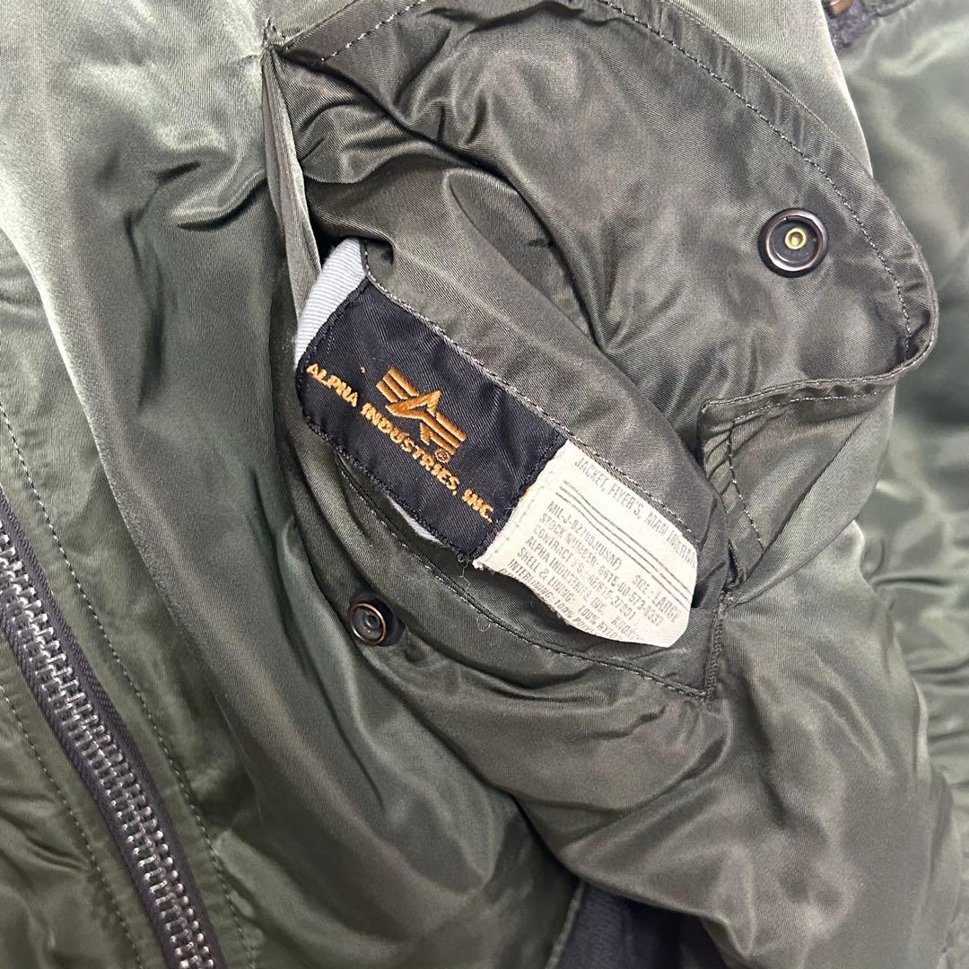 00s ALPHA INDUSTRIES アルファ　MA-1 オリーブ 肉厚