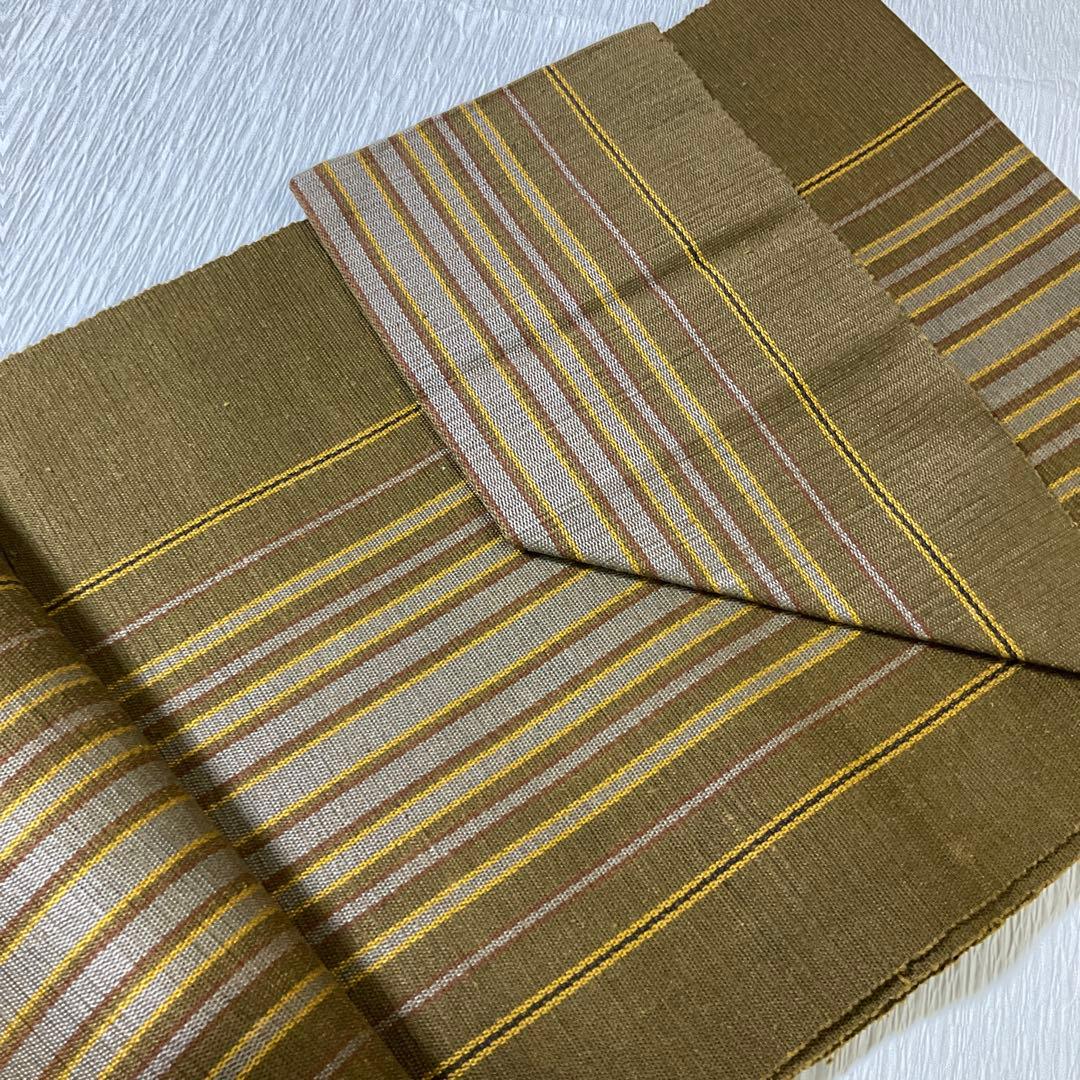 本場黄八丈　六寸　全通　松葉仕立て　証紙付き　未使用
