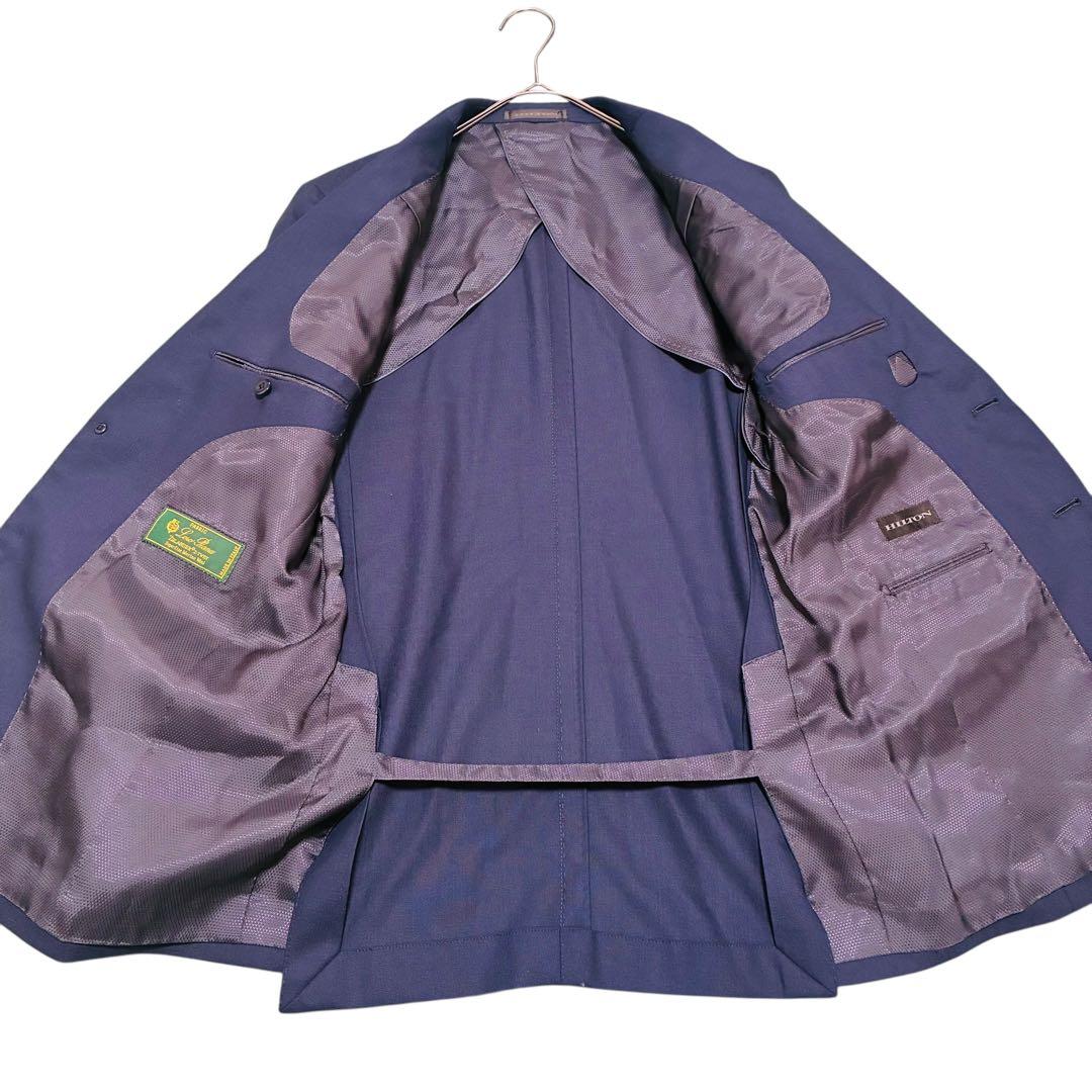 【良品】ヒルトン　ロロピアーナ　スーツ　セットアップ　ネイビー　YA5