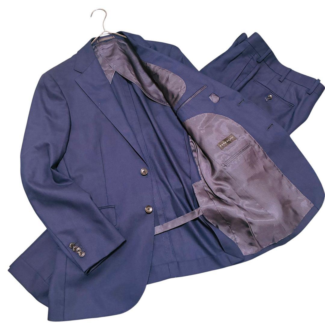 【良品】ヒルトン　ロロピアーナ　スーツ　セットアップ　ネイビー　YA5