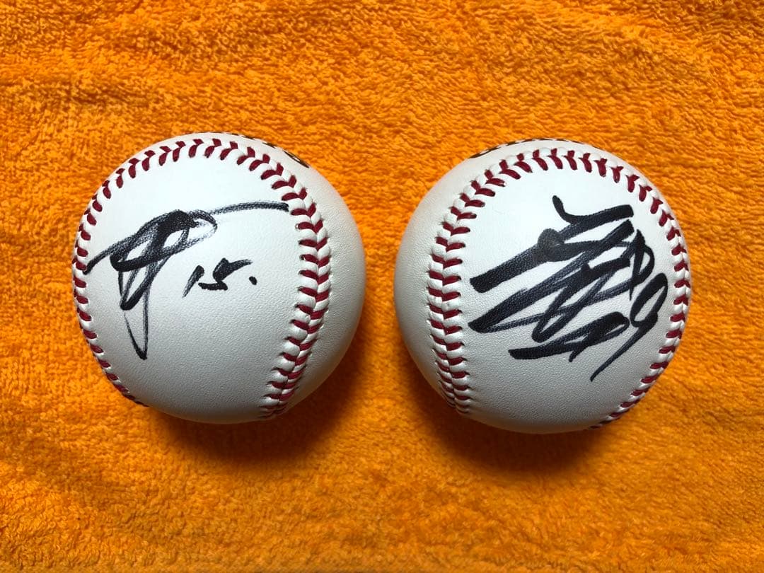 ジャイアンツ澤村拓一、石川慎吾選手　直筆サインボール　投げ入れ