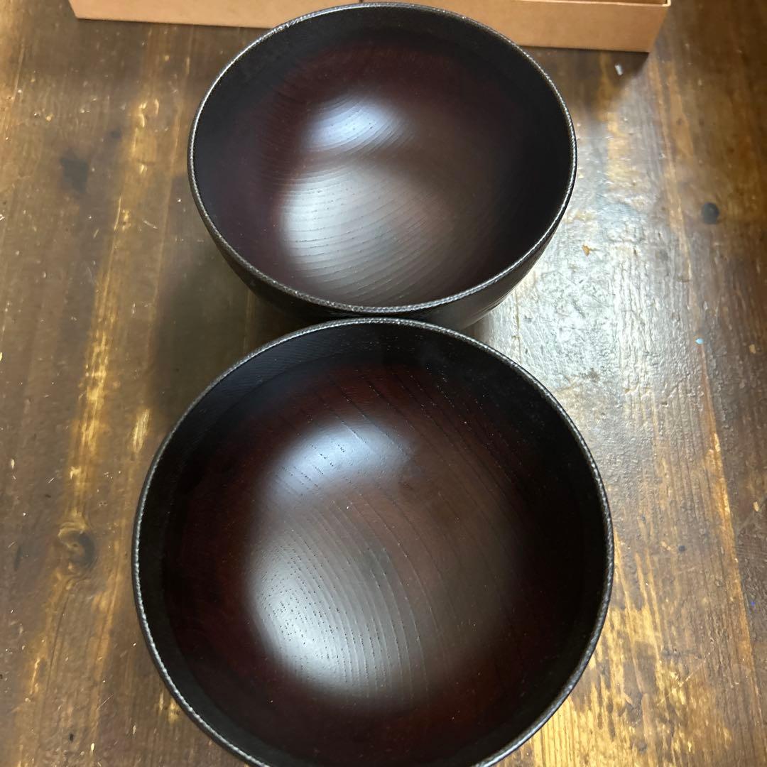 喜八工房　欅溜布張　4.0背高汁椀　2客