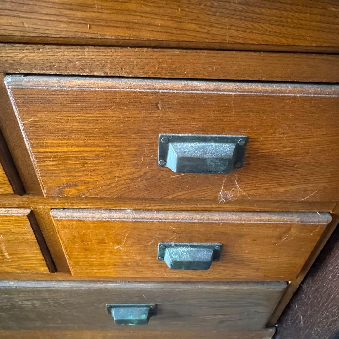 ヴィンテージ家具　木製収納　引き出し26杯