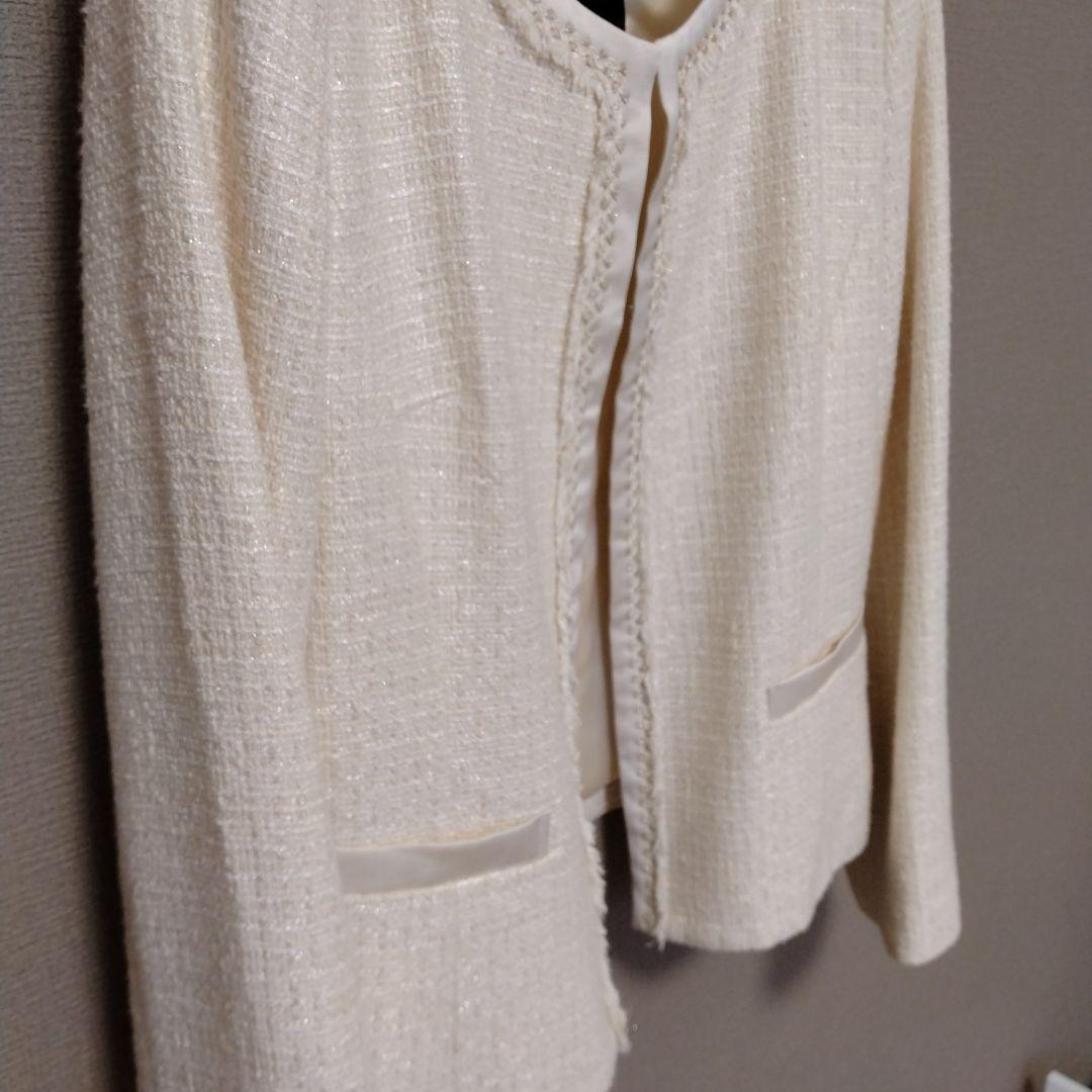 【りよ】UNTITLED　ノーカラーツイードジャケット42