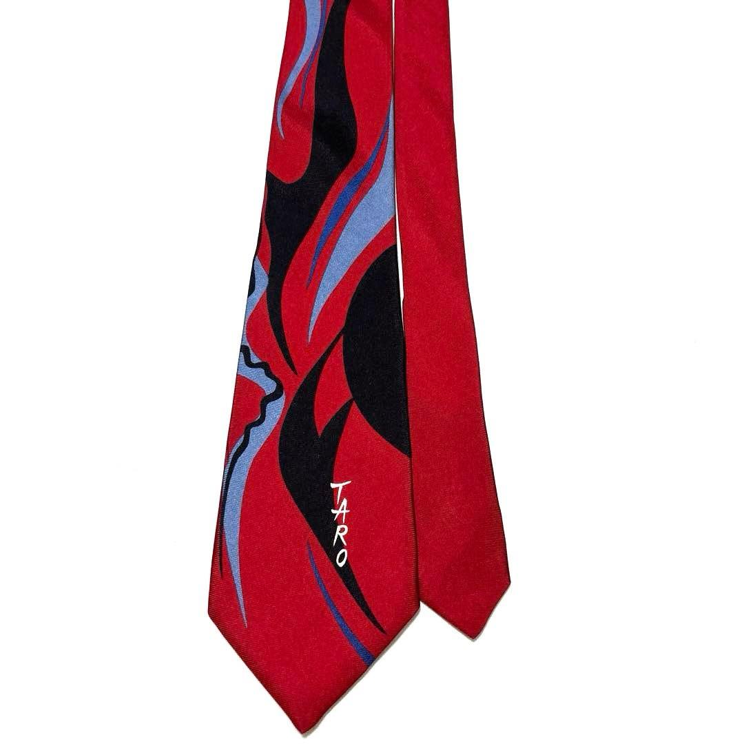 岡本太郎　ネクタイ　赤　超希少　良品
