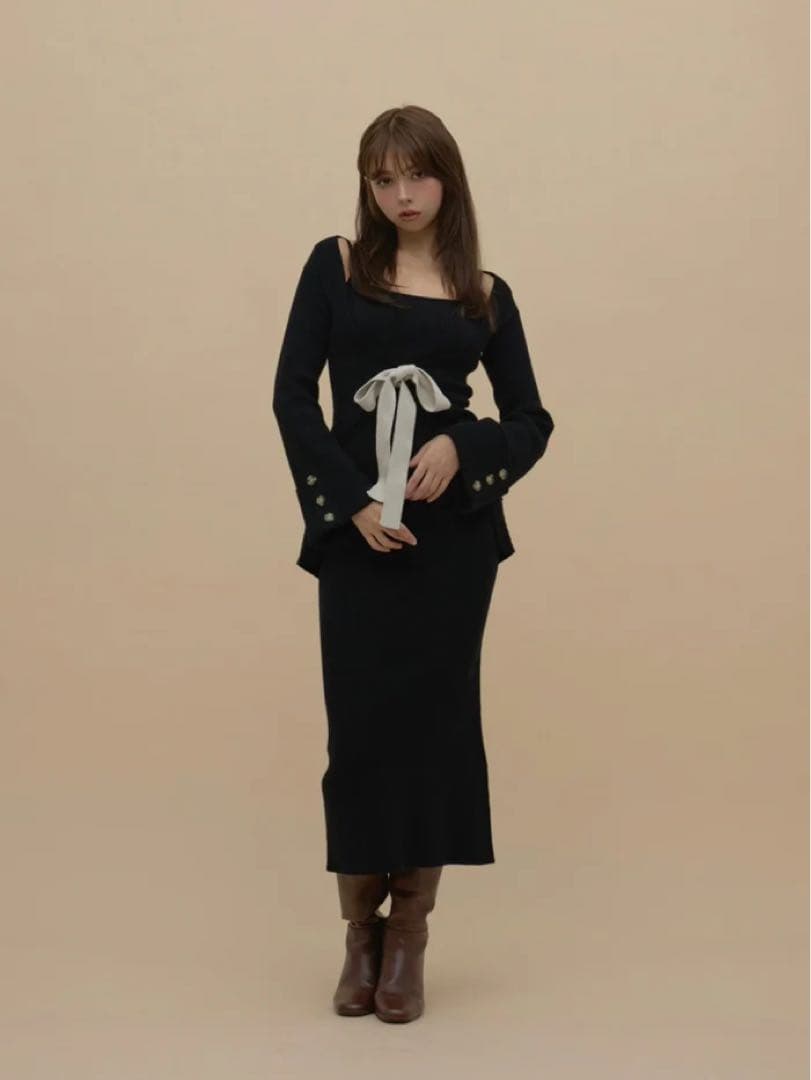 ワンピース ola ribbon set dress andmary
