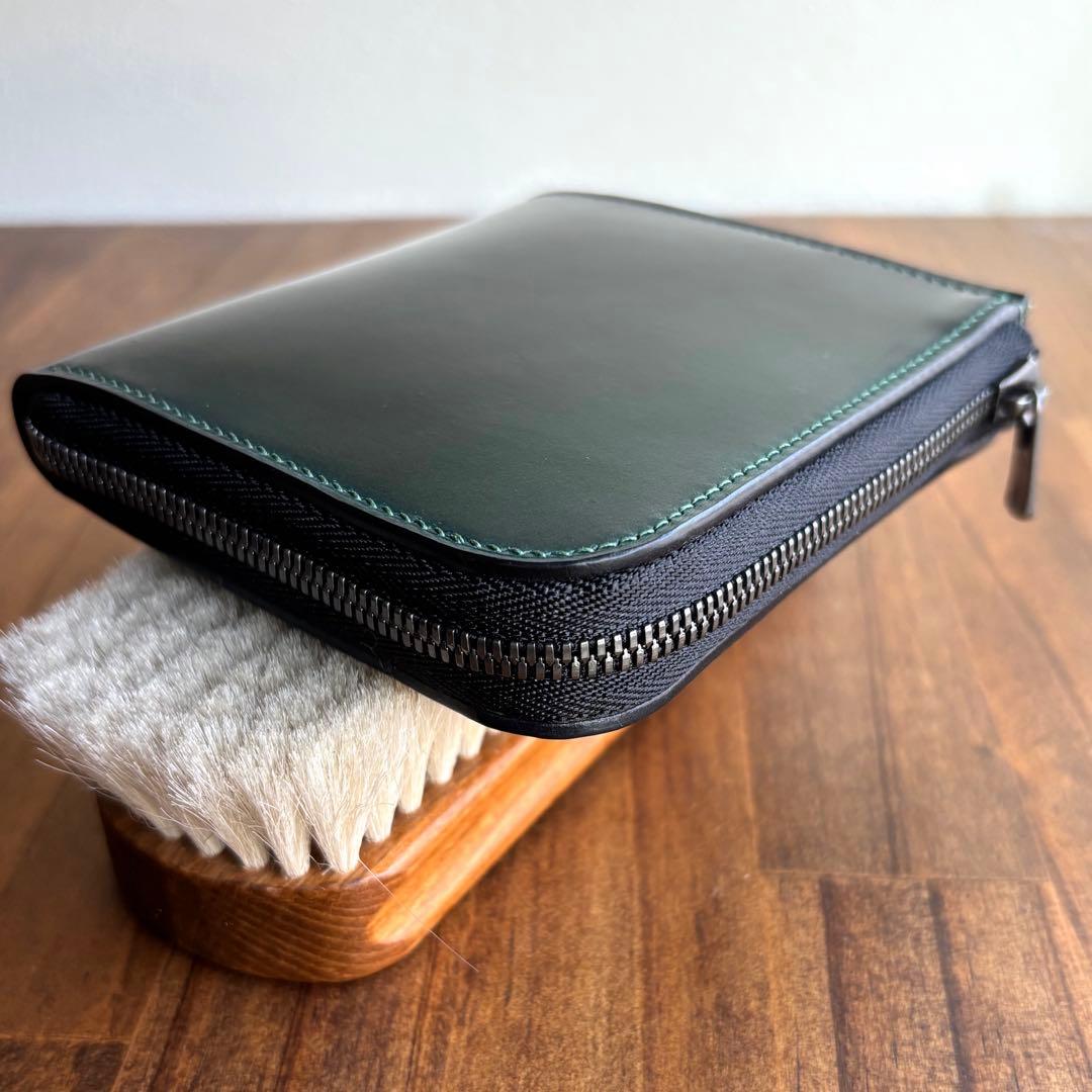 K氏様オーダー用 コードバン　グリーン　L字ファスナー財布