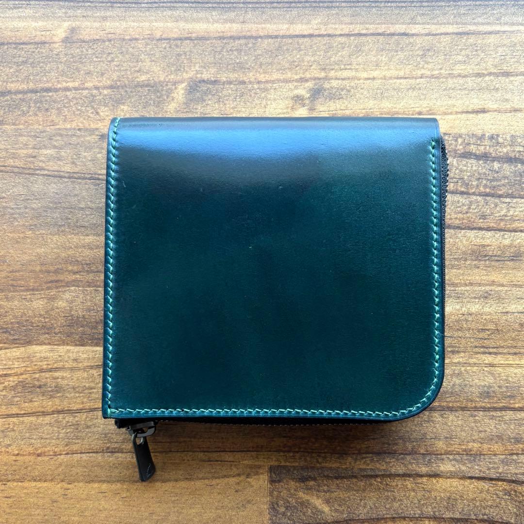 K氏様オーダー用 コードバン　グリーン　L字ファスナー財布