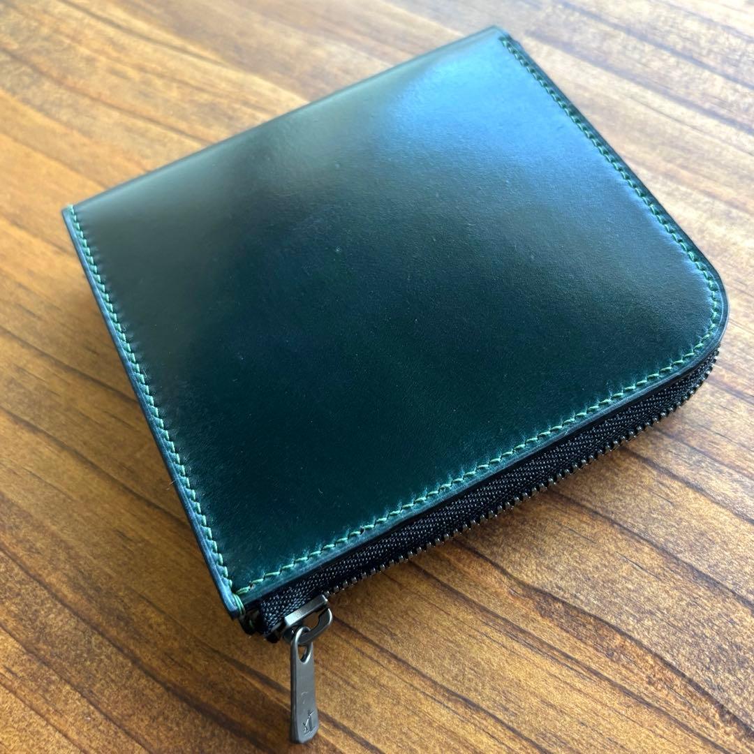 K氏様オーダー用 コードバン　グリーン　L字ファスナー財布