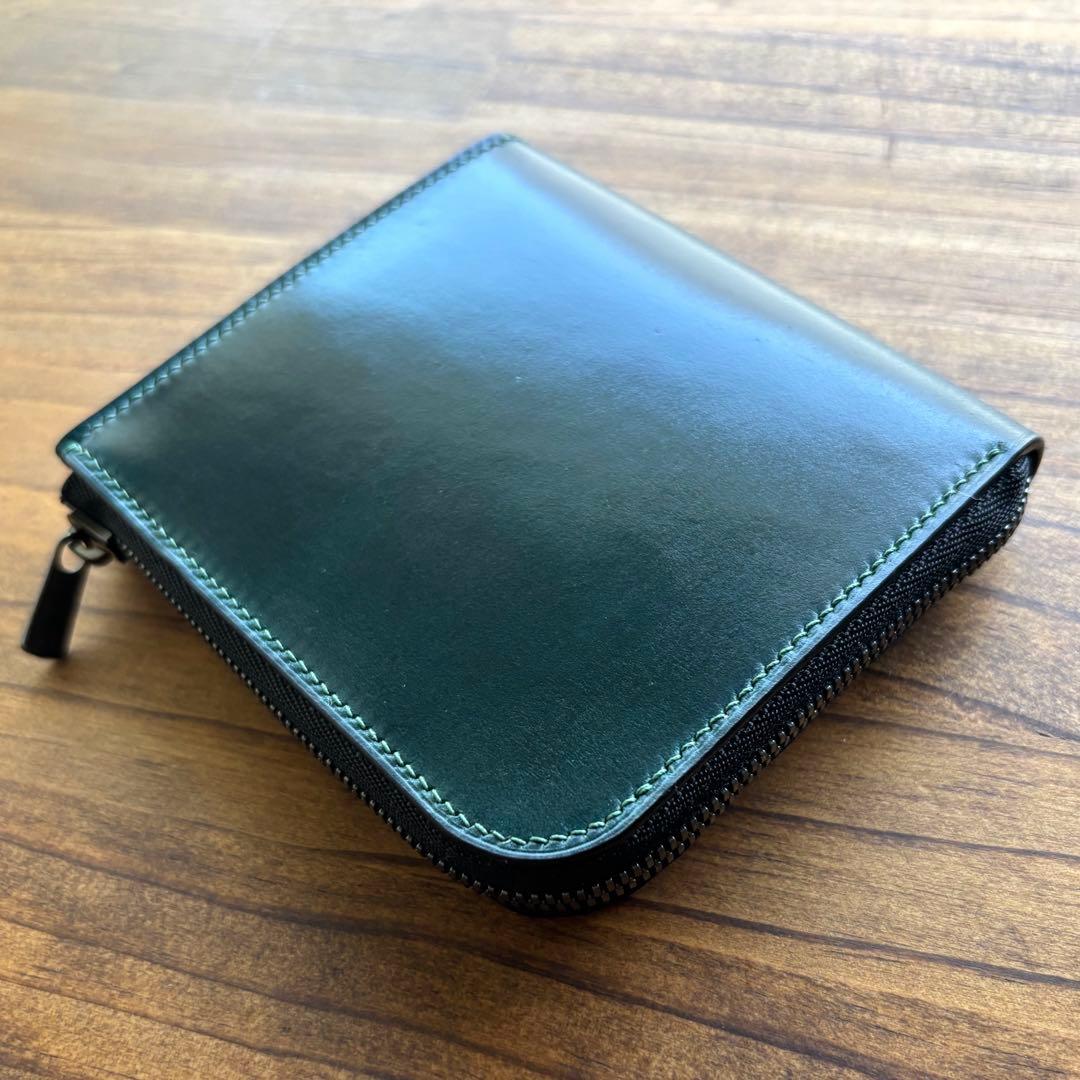 K氏様オーダー用 コードバン　グリーン　L字ファスナー財布