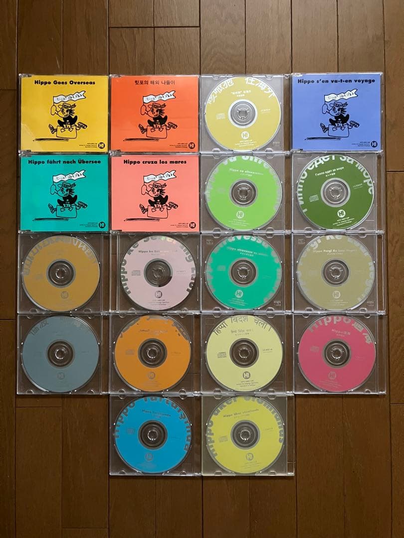 ヒッポファミリークラブ１０か国語＋９か国語セットＣＤ７４枚＋テキスト４０冊セット