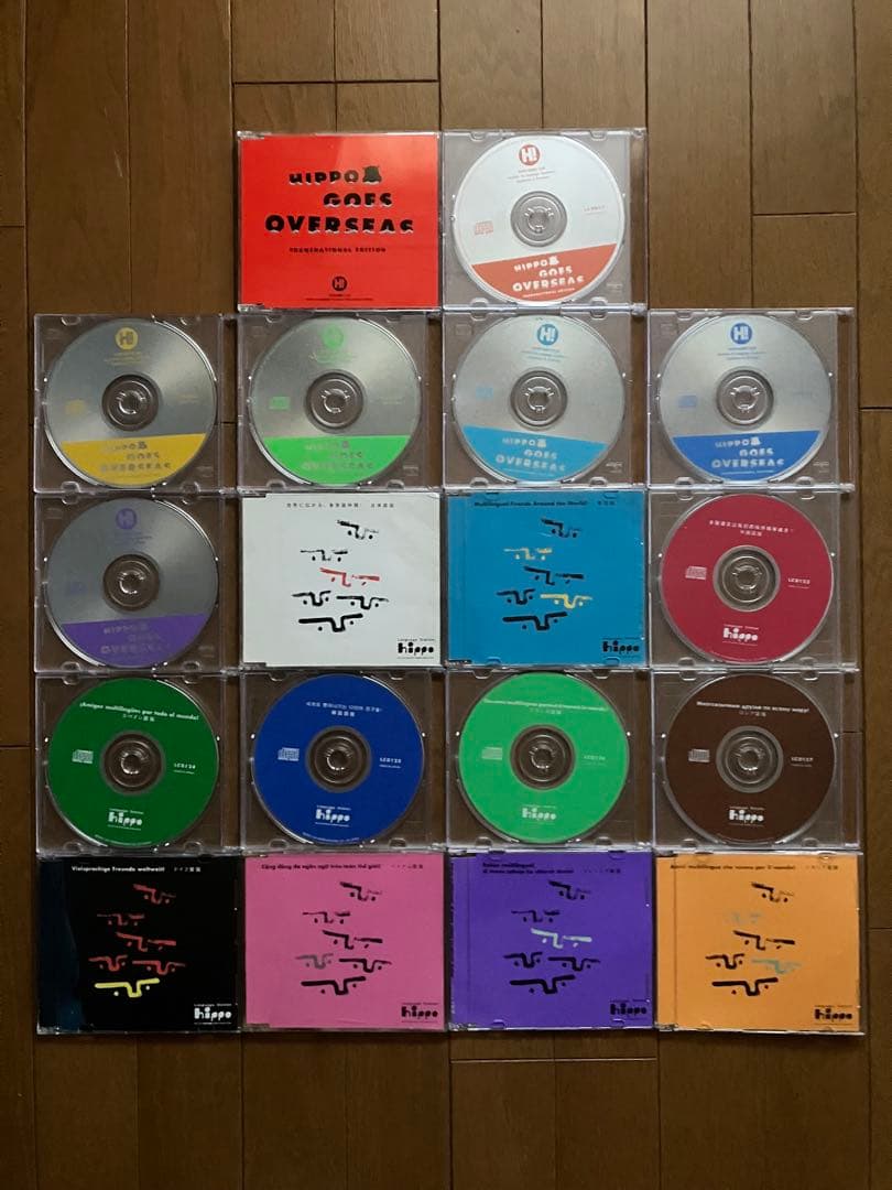ヒッポファミリークラブ１０か国語＋９か国語セットＣＤ７４枚＋テキスト４０冊セット