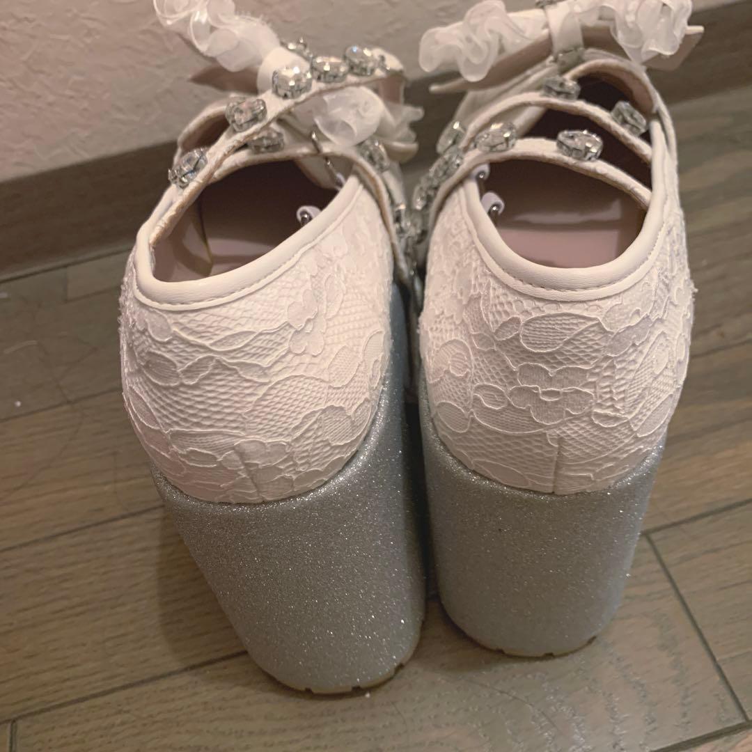 Ank Rougeアンクルージュクラウンリボンシューズ 厚底レース量産型アイドル