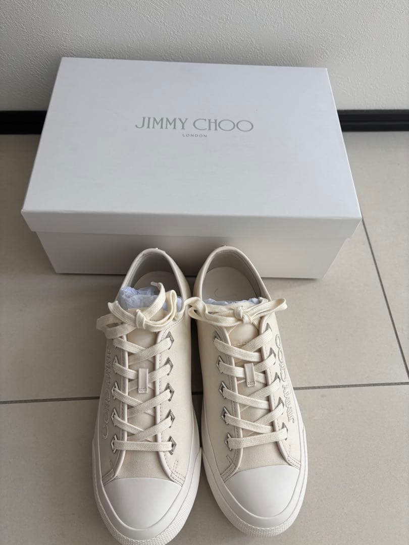 JIMMY CHOO クリーム色 スニーカー