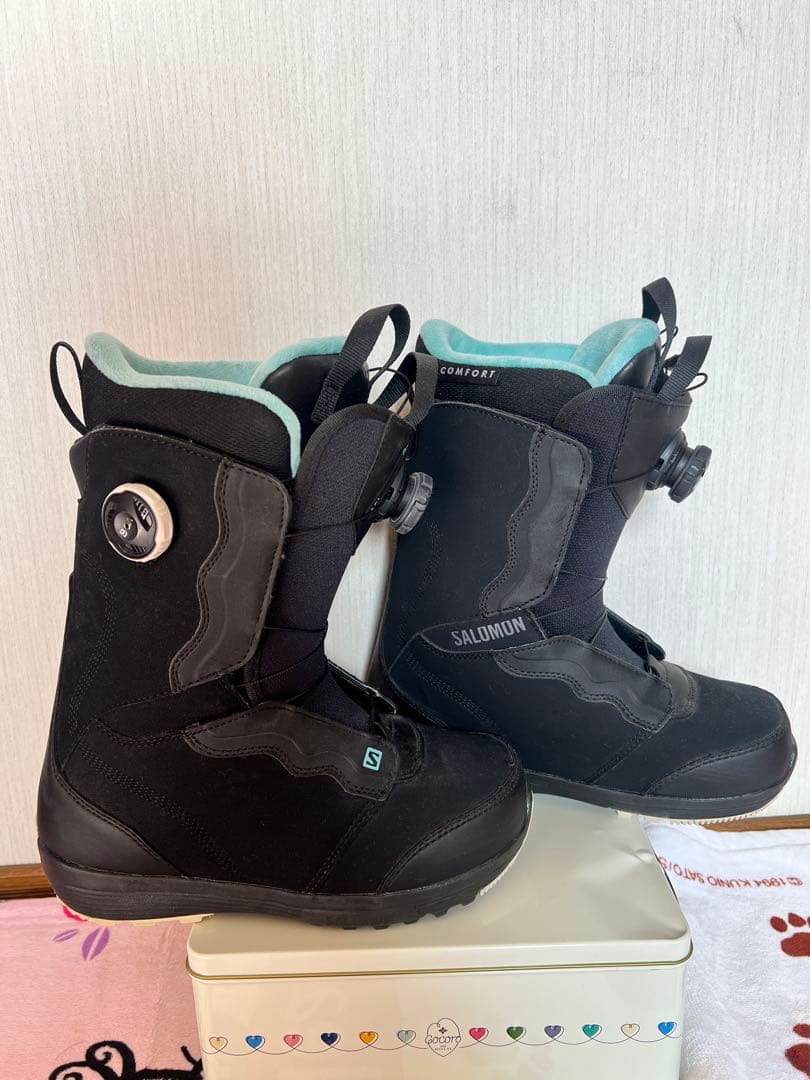 SALOMON スノーボードブーツ ボア　24.5cm ブラック/ミント