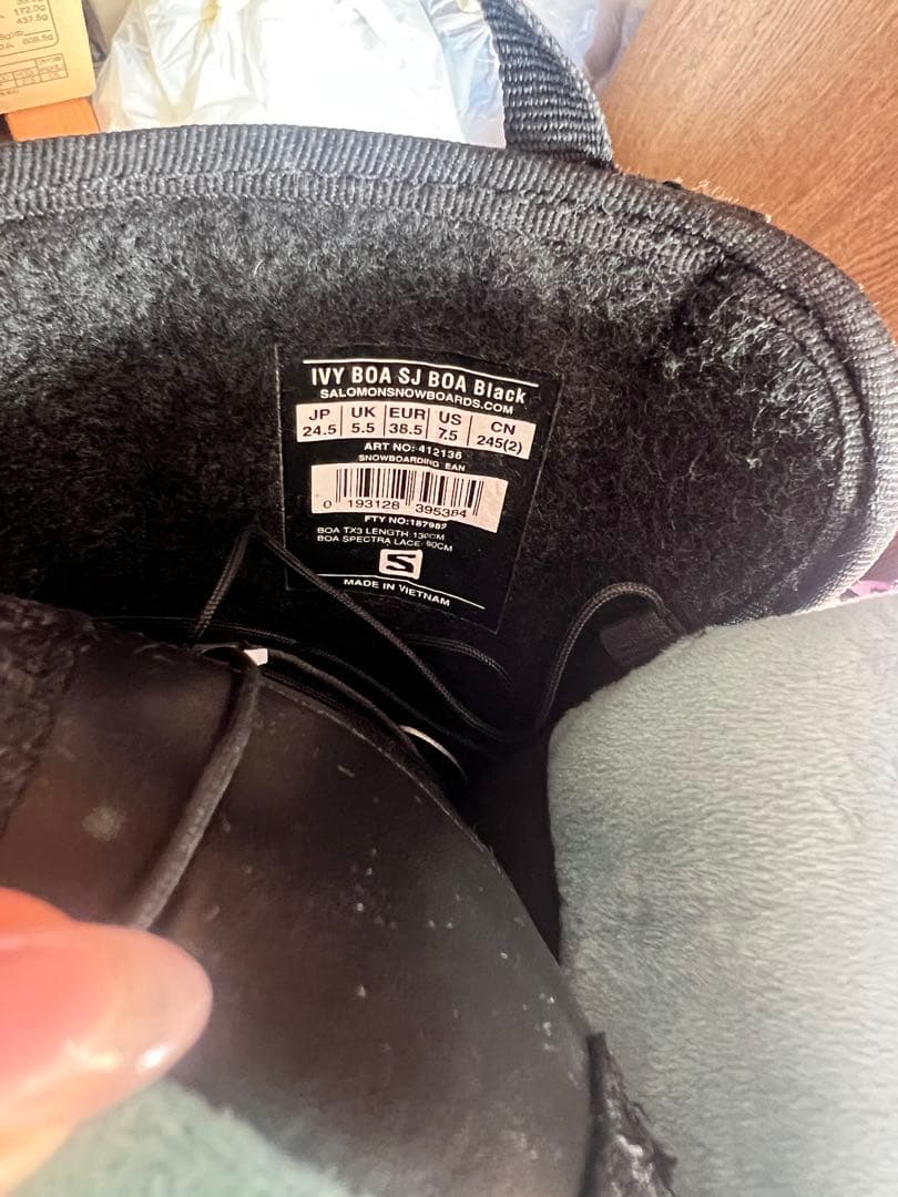 SALOMON スノーボードブーツ ボア　24.5cm ブラック/ミント