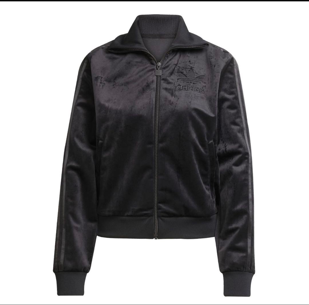 adidasベロアジャージブラック