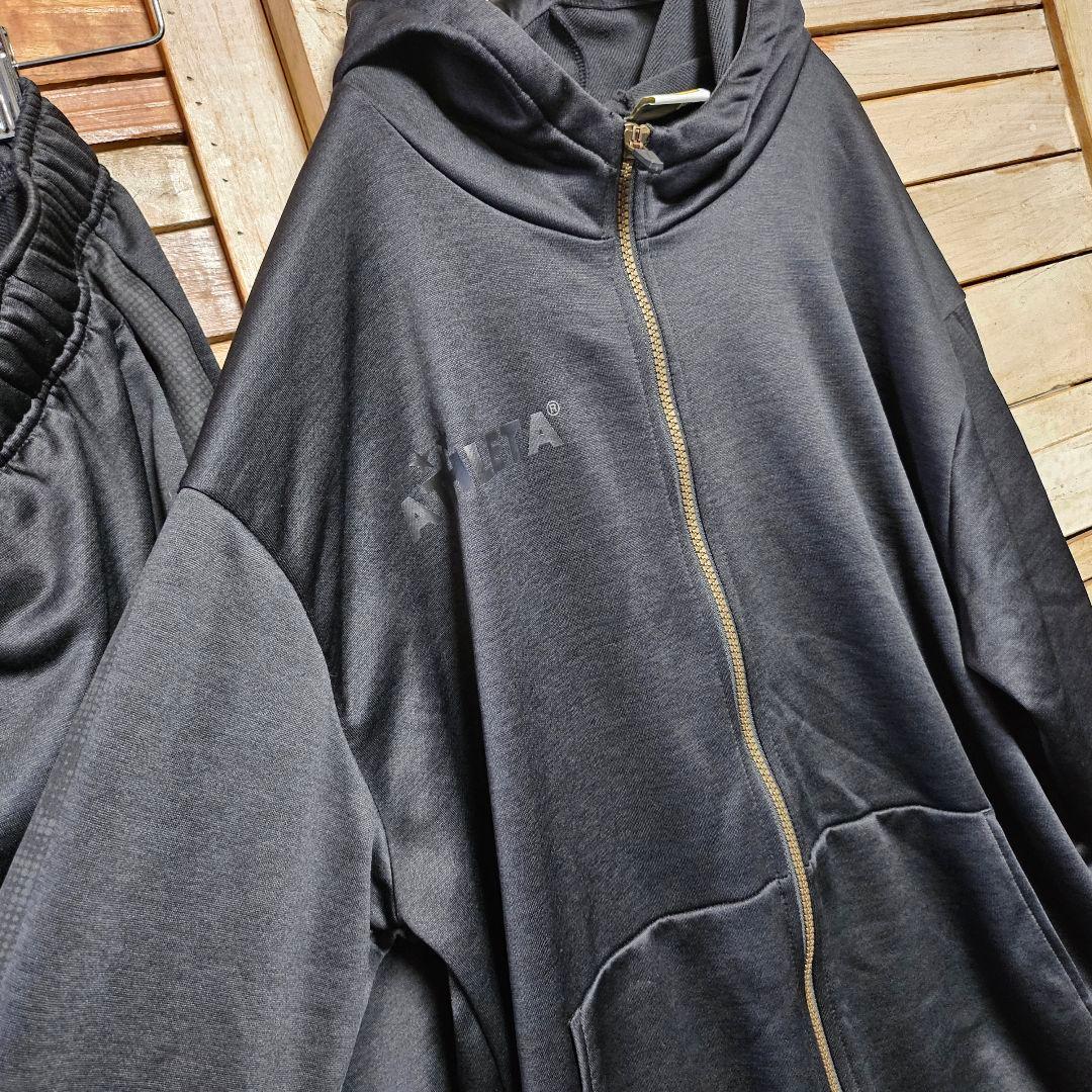 アスレタ スウェット ジャージ 上下セット サッカー フットサル ブラック O