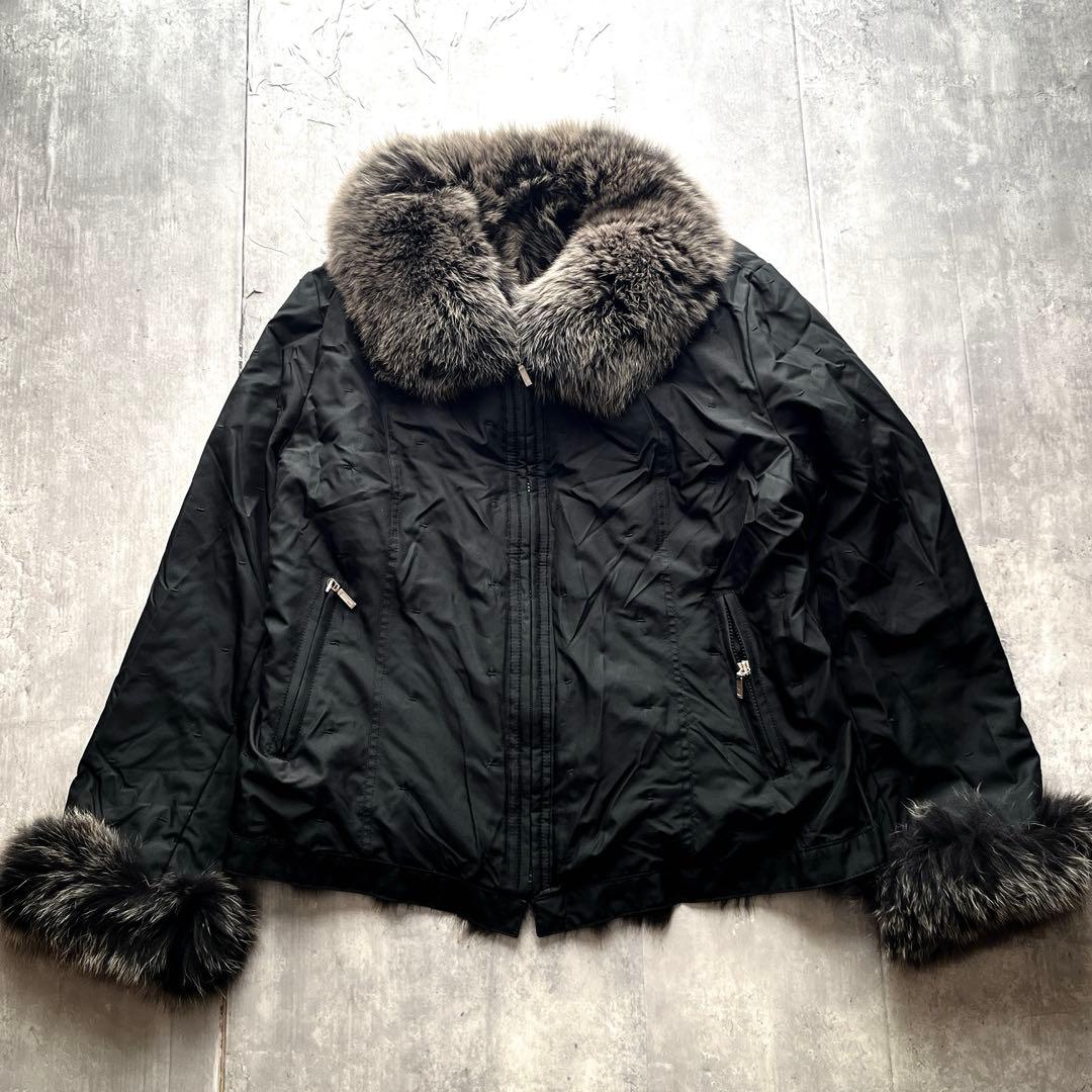 00s archive Y2K ブルーフォックス　ファー　短丈ブルゾン　ギャル