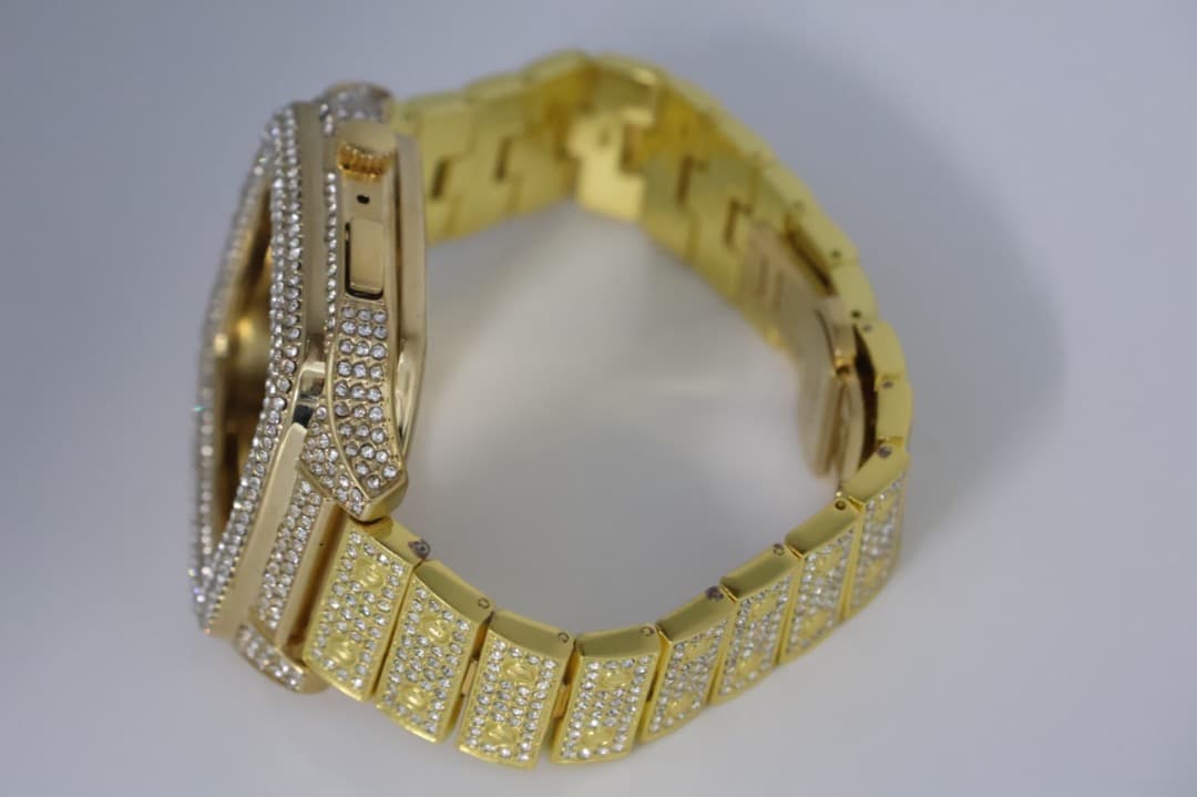 R　Apple Watchベルト キラキラステンレスバンド2点セット