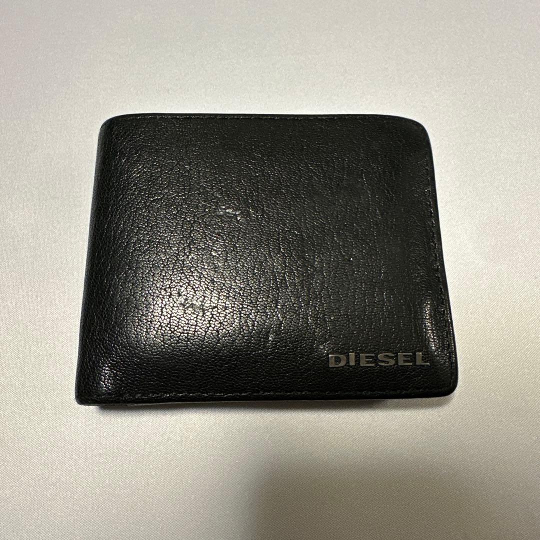 ndodDIESEL ブラック 二つ折り財布 箱付き