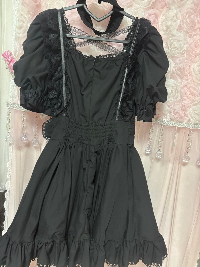 DimMoire×AVENCHUMU dress BLACK チョーカー付き
