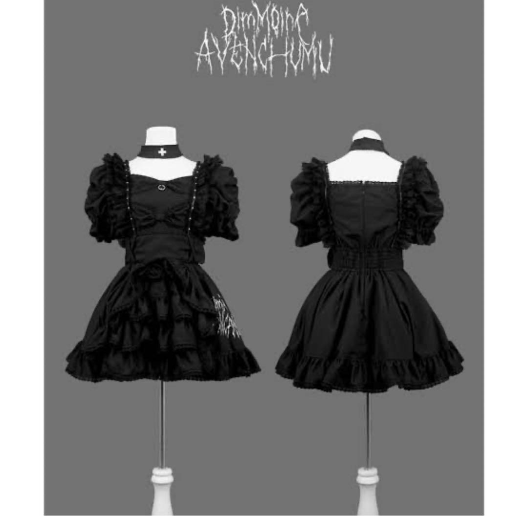 DimMoire×AVENCHUMU dress BLACK チョーカー付き