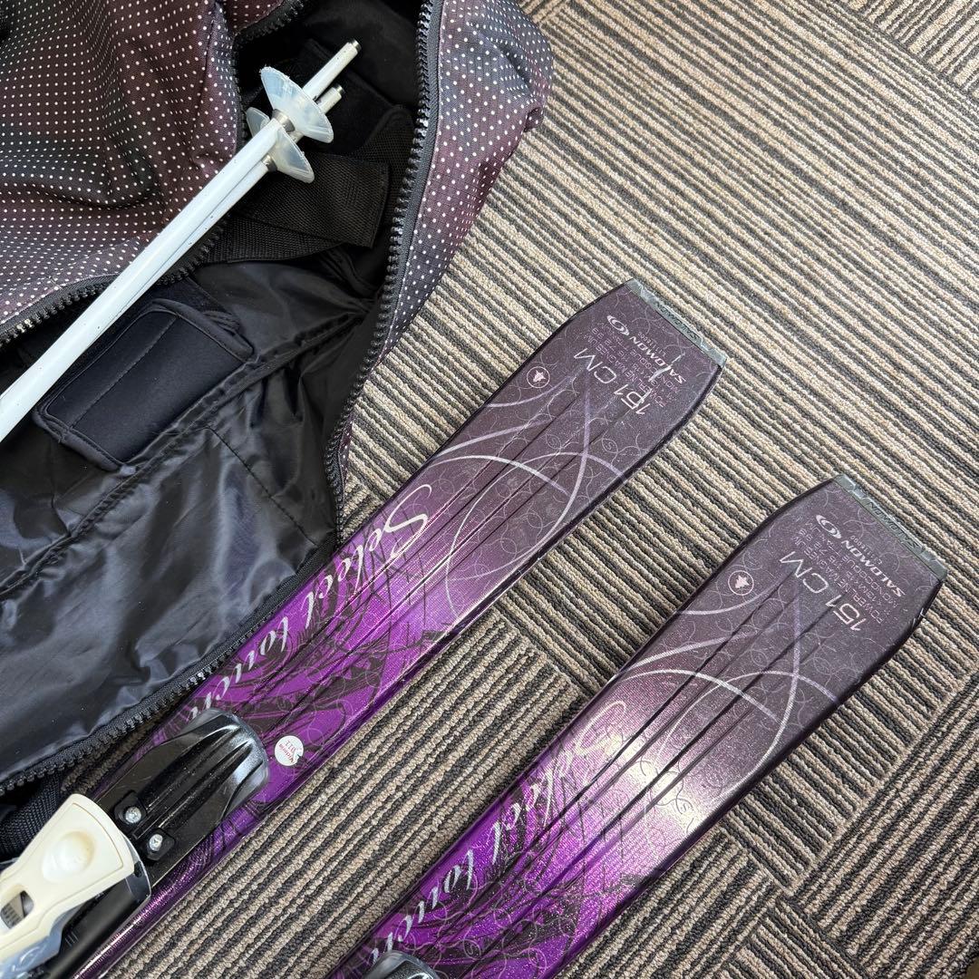 Salomon レディース スキー板ビンディングストックセット ケース付 151