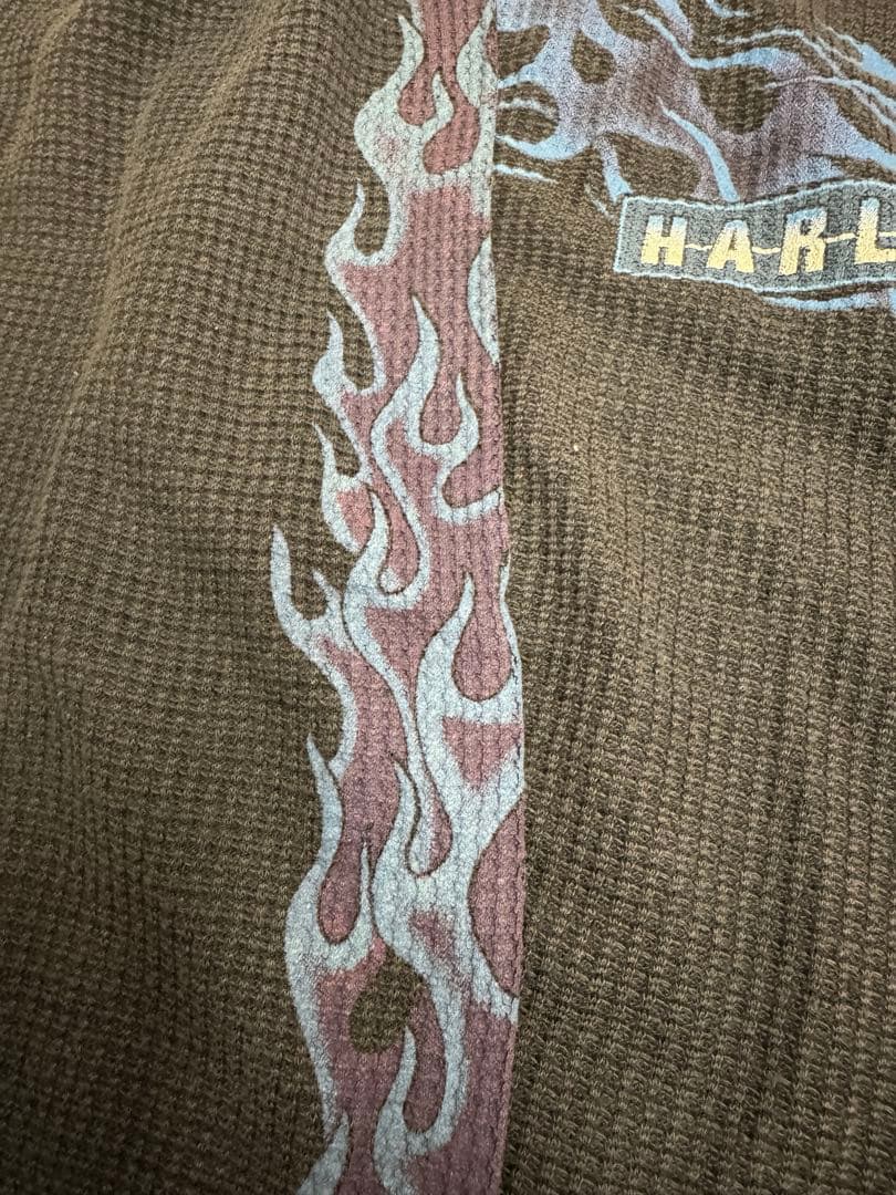 N*極様 希少90s Harley-Davidson 黒 サーマル USA製 青