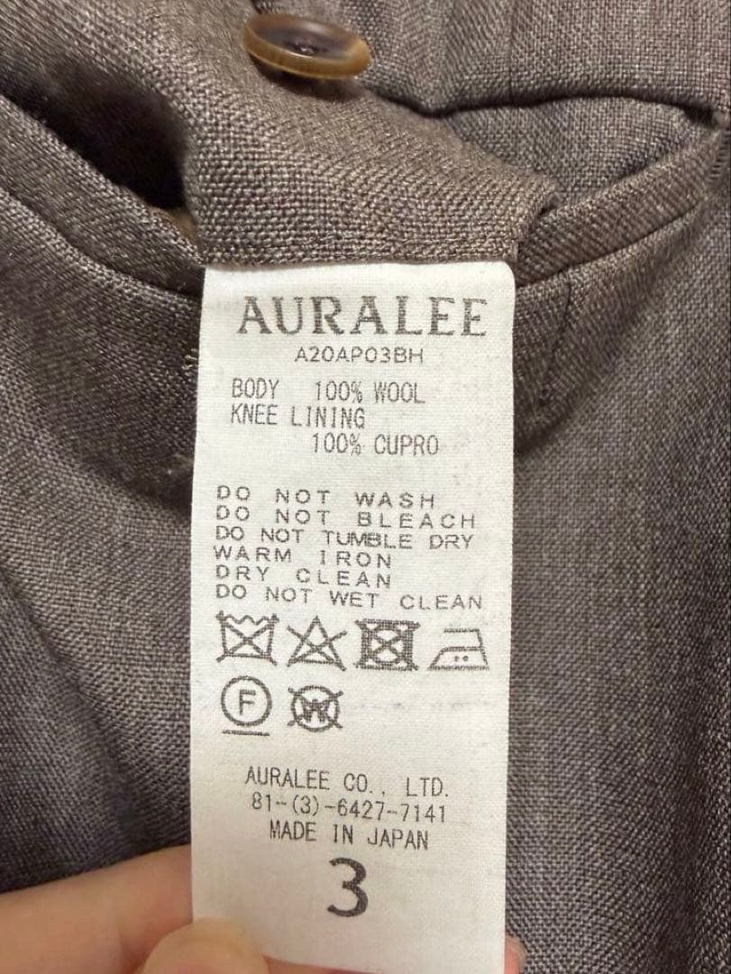 パンツ AURALEE BLUEFACED WOOL WIDE SLACKS 3