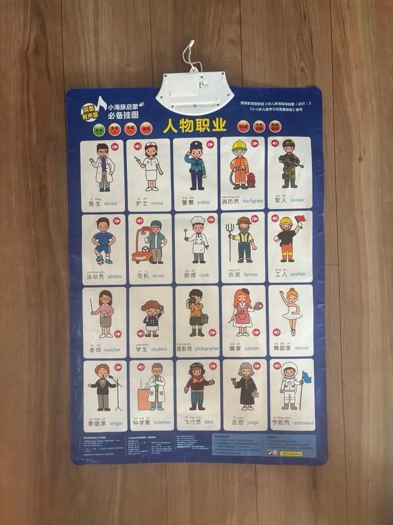 中国語•英語　音声つき教材10枚セット（両面）　子ども向け　知育ボード