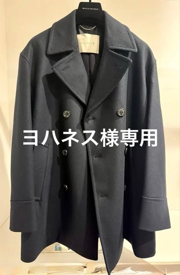 値下げ！MACKINTOSH ネイビー ダブルブレストピーコート 36
