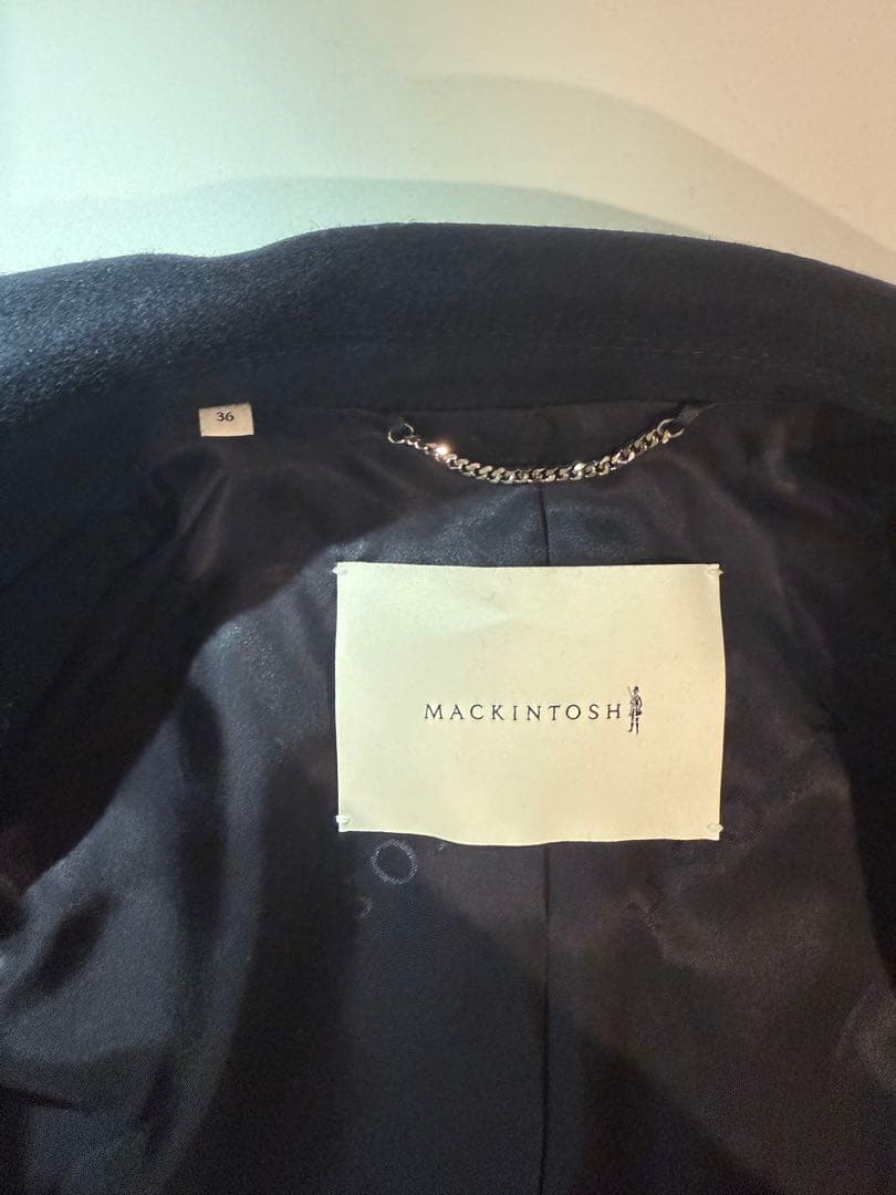 値下げ！MACKINTOSH ネイビー ダブルブレストピーコート 36