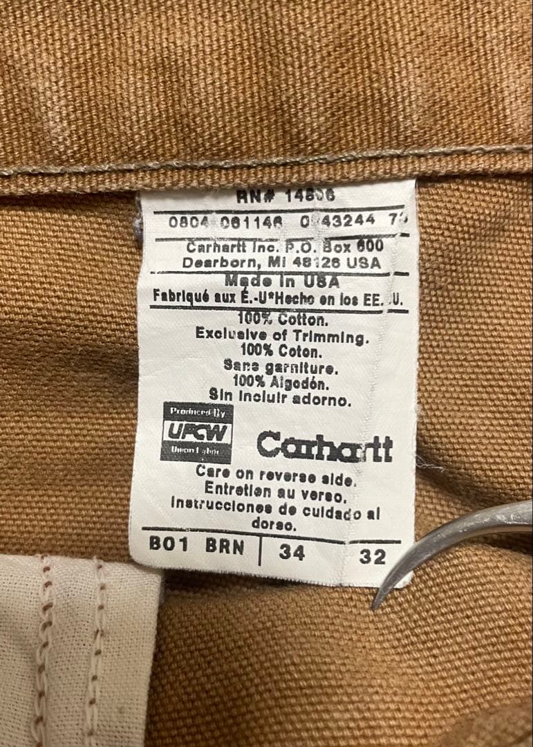 USA製 Carhartt カーハート ダブルニー W34 ゴールデンサイズ