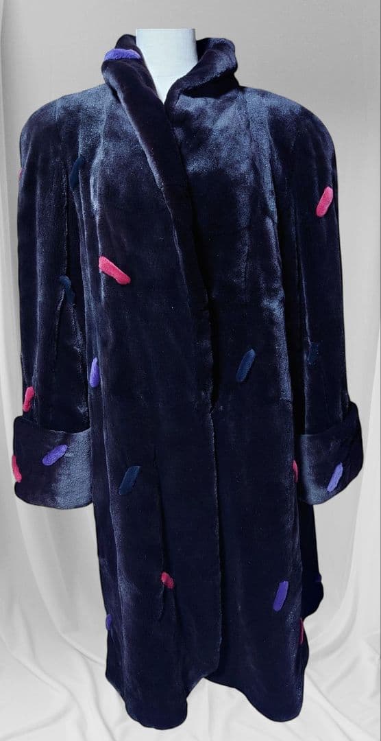 美品！高級 シェアードミンク セミロングコート モチーフ付き Fサイズ 送料無料