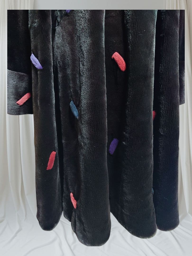 美品！高級 シェアードミンク セミロングコート モチーフ付き Fサイズ 送料無料